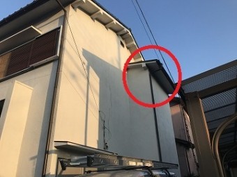 雨漏り箇所の下屋根