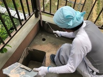 セメント塗布