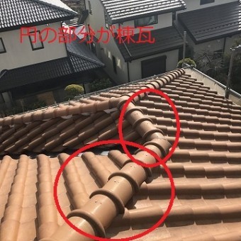 洋瓦の棟部