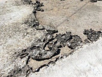 屋上の防水層の捲れ