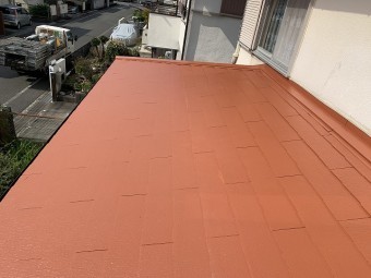 全面にメロウオレンジの塗装