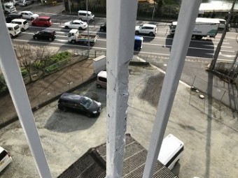 グレー手摺り塗装