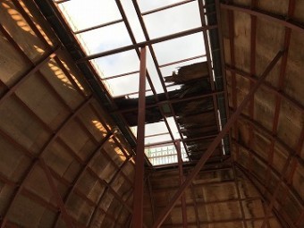 被災した屋根部分