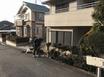 足場解体後の清掃