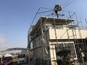 足場シート撤去