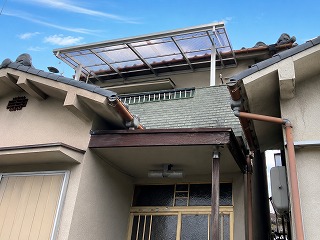 大和郡山市 波板飛散からポリカ波板へ交換