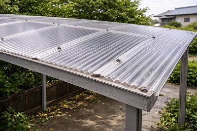 ポリカーボネート波板に交換後のテラス屋根の仕上がり｜明るく安心できる施工後の様子