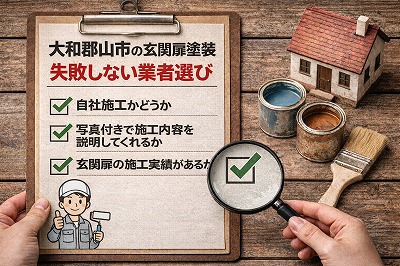 大和郡山市で玄関扉塗装を依頼する際の業者選び