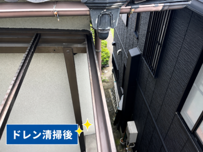 桜井市 ドレン清掃後の排水路状況