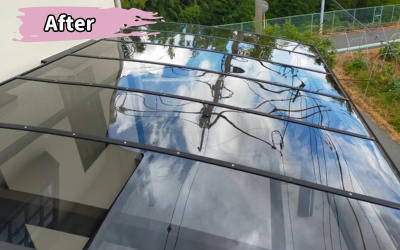 橿原市ポリカ波板に交換工事