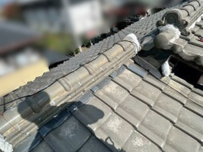 奈良市雨漏りの原因である棟瓦修理完了