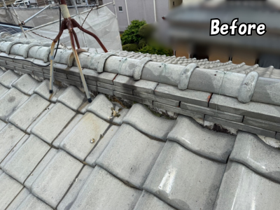 奈良市漆喰が剥がれて雨漏りしている