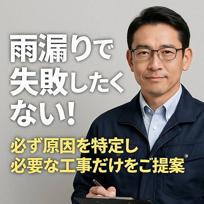 奈良市雨漏りの原因を必ず特定します