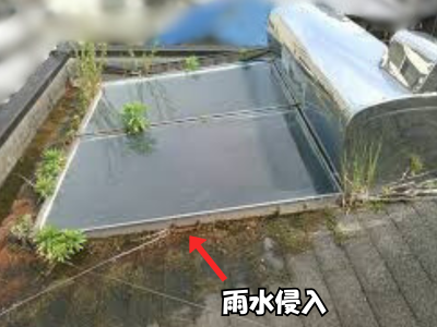 朝日ソーラーパネル固定金具からの雨水侵入