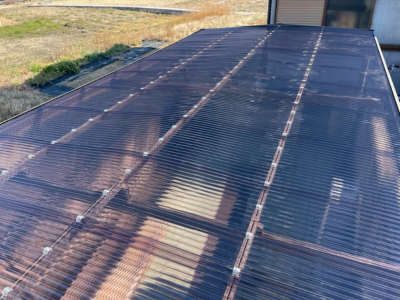 大和郡山で強風対策として行ったカーポート波板交換工事の完成写真