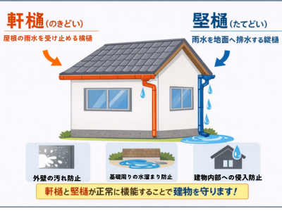軒樋・竪樋とは？それぞれの役割