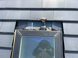 天窓上部の施工開始