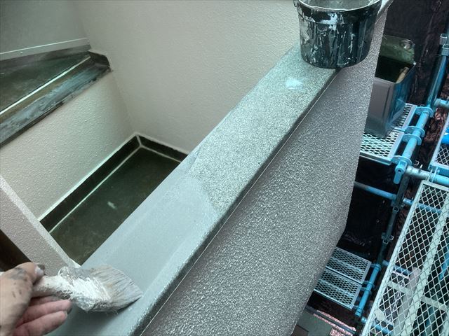 手摺り天板の防水