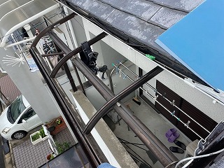 撤去後のテラス骨組み