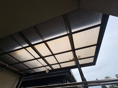 大和高田市にて強風にてテラス波板にお困りのお客様へ！強度の低下？
