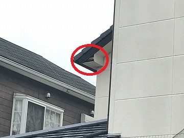 被害にあった破風板