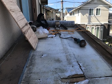 屋根捲り後の下地