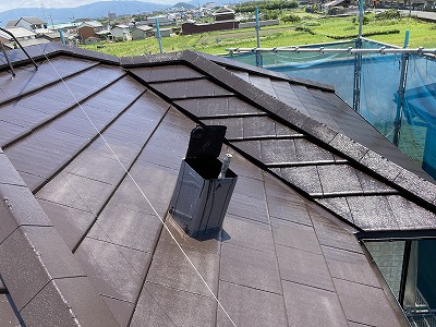 屋根　上塗り2回目塗装