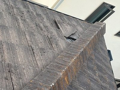 生駒市でモニエル瓦に割れと浮き！築26年の屋根を調査し葺き替えが必要と判断