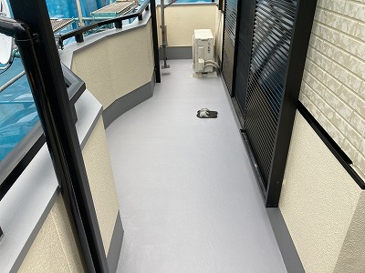ベランダ　防水完了