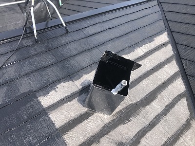 屋根　上塗り1回目塗装
