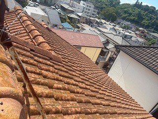 傾斜面の退色状態