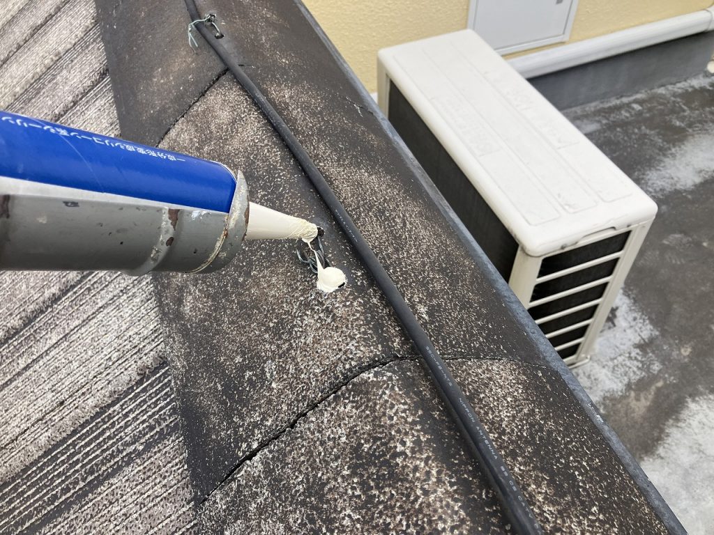 棟部のコーキング補修