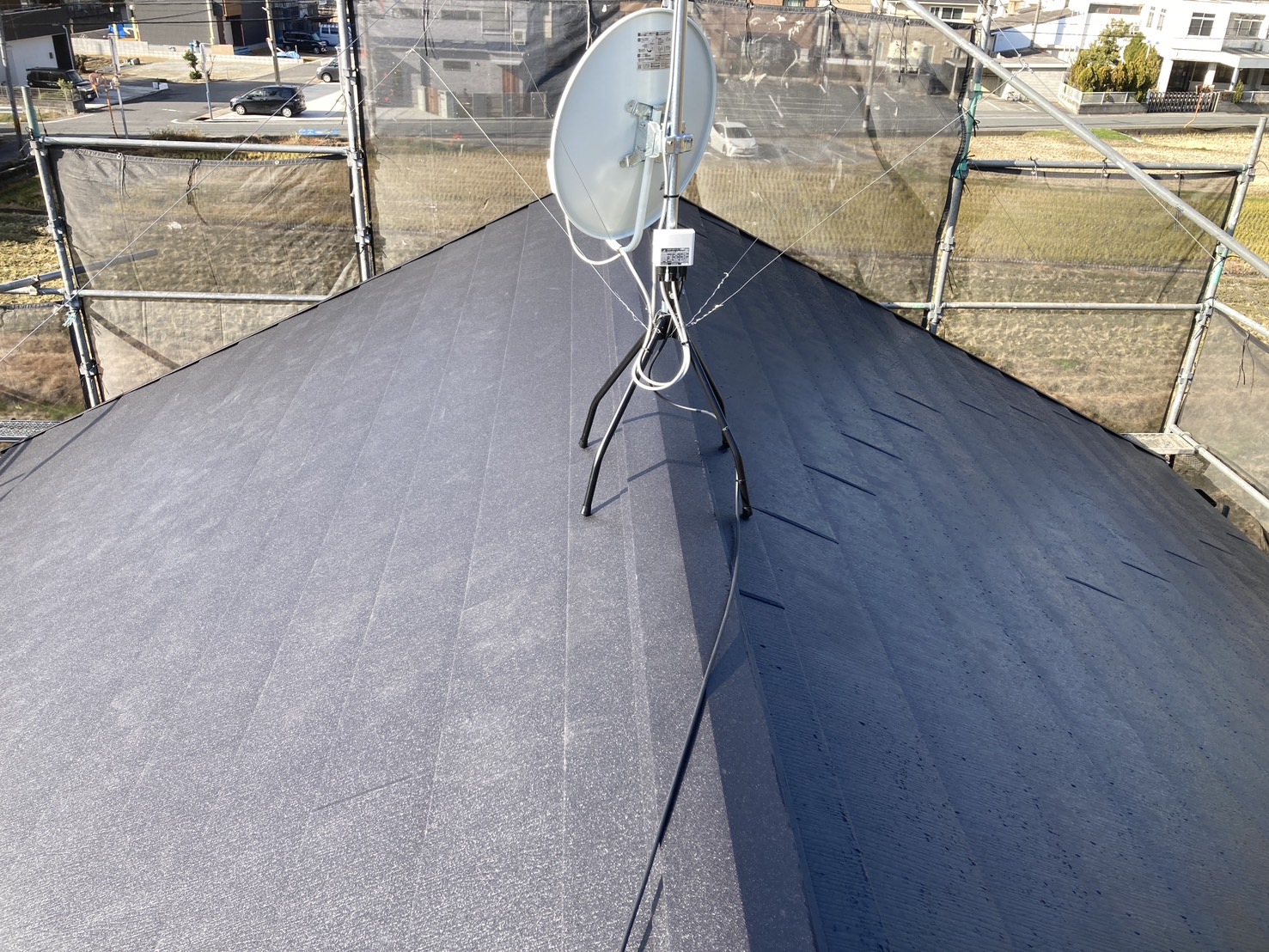 橿原市スレート屋根をスーパーガルテクトでカバー工事