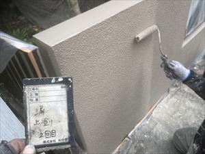 塀　上塗り2回目塗装