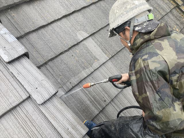 屋根　高圧洗浄