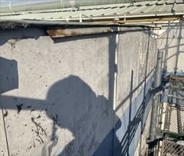 外壁塗膜　ケレン、捲り完了