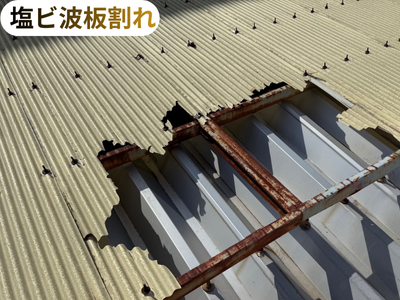 塩ビ波板割れ