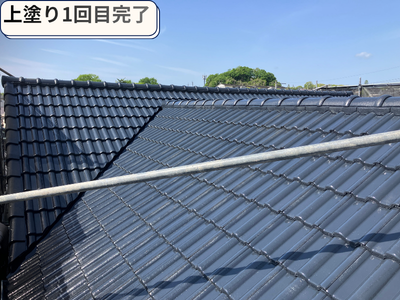 屋根塗装1回目完了