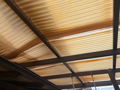 橿原市にて強風で波板が飛んで近隣の方のトラブルに不満な方！是非弊社に！