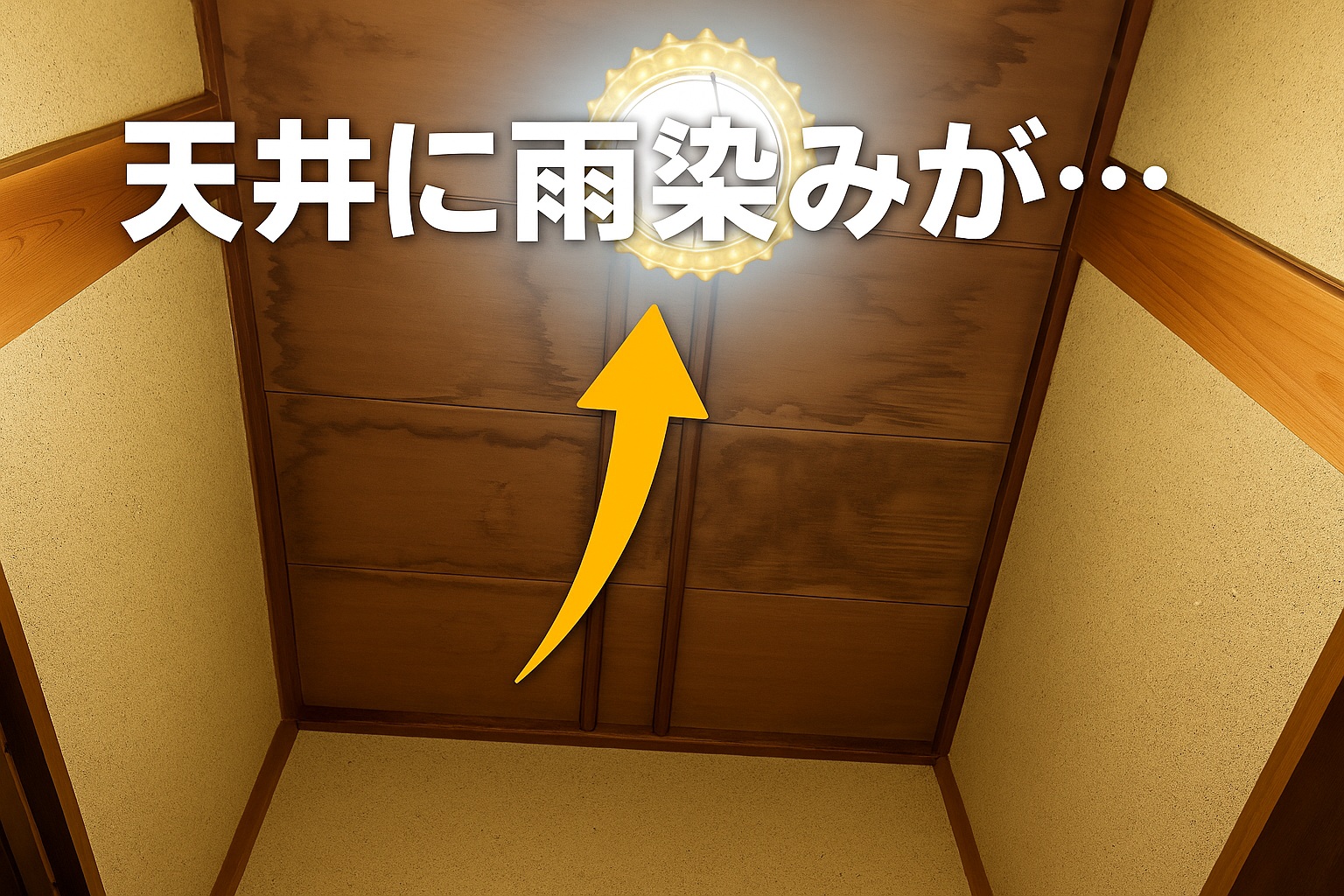 奈良市天井に雨染み発見